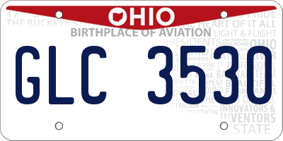 OH license plate GLC3530