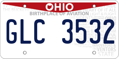 OH license plate GLC3532