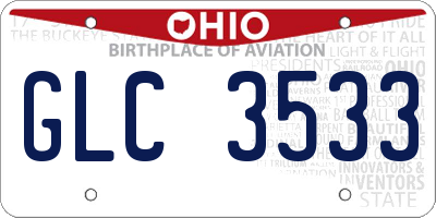 OH license plate GLC3533