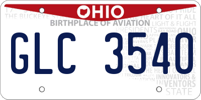 OH license plate GLC3540