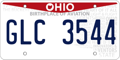 OH license plate GLC3544