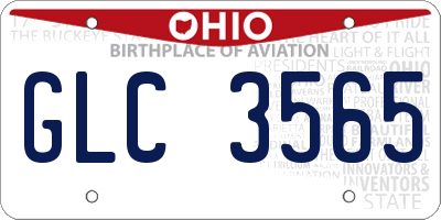 OH license plate GLC3565