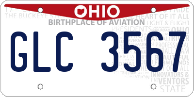 OH license plate GLC3567