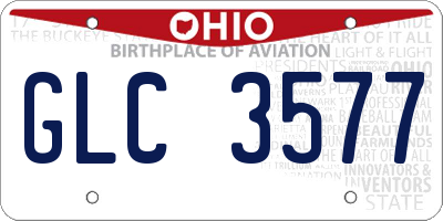 OH license plate GLC3577