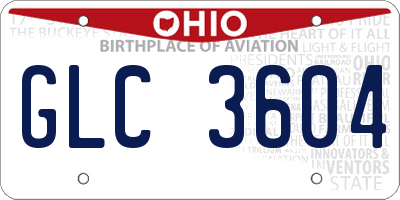 OH license plate GLC3604