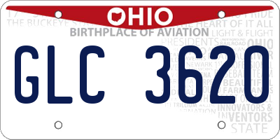 OH license plate GLC3620