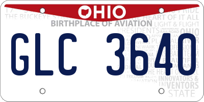 OH license plate GLC3640