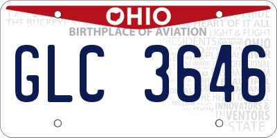 OH license plate GLC3646