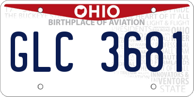 OH license plate GLC3681