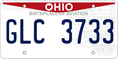 OH license plate GLC3733