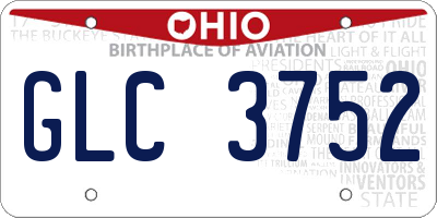 OH license plate GLC3752