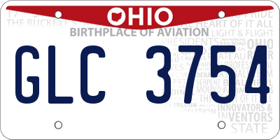 OH license plate GLC3754
