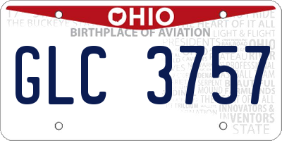 OH license plate GLC3757
