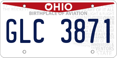 OH license plate GLC3871