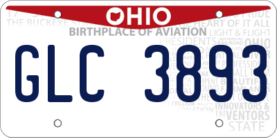 OH license plate GLC3893