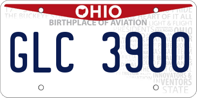 OH license plate GLC3900