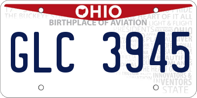OH license plate GLC3945