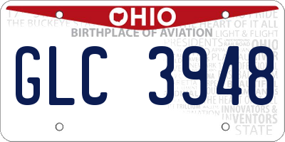 OH license plate GLC3948