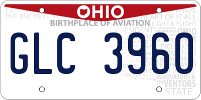 OH license plate GLC3960