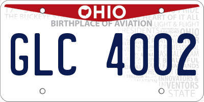 OH license plate GLC4002
