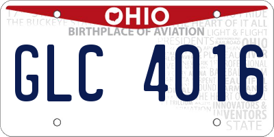 OH license plate GLC4016