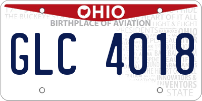 OH license plate GLC4018