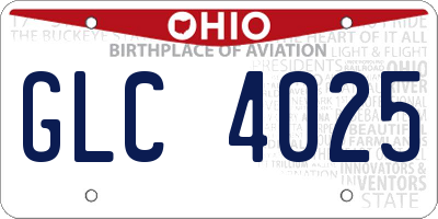 OH license plate GLC4025