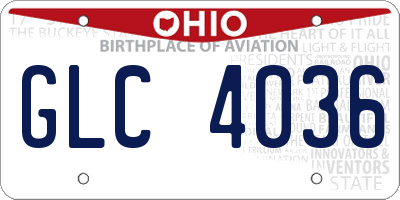 OH license plate GLC4036