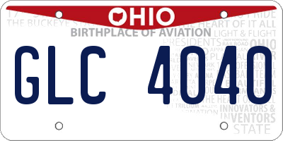 OH license plate GLC4040