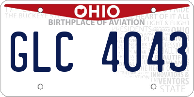 OH license plate GLC4043