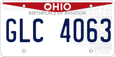 OH license plate GLC4063