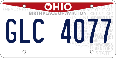OH license plate GLC4077