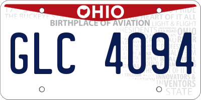 OH license plate GLC4094
