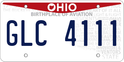 OH license plate GLC4111