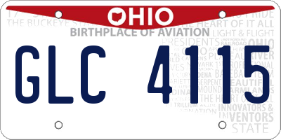 OH license plate GLC4115
