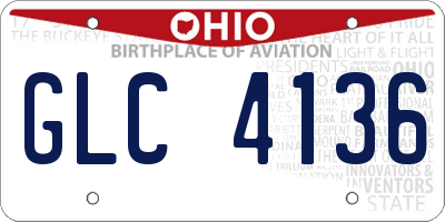 OH license plate GLC4136