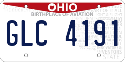 OH license plate GLC4191