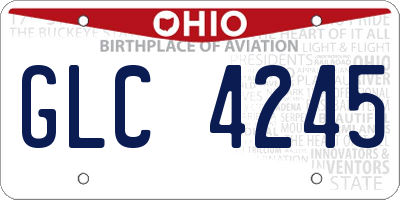 OH license plate GLC4245