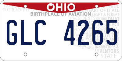 OH license plate GLC4265