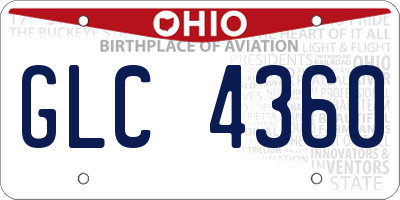 OH license plate GLC4360
