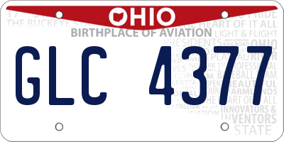 OH license plate GLC4377