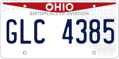 OH license plate GLC4385