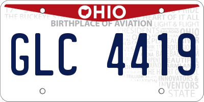 OH license plate GLC4419
