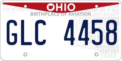 OH license plate GLC4458