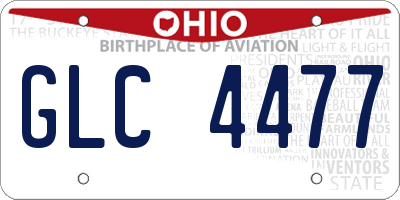 OH license plate GLC4477