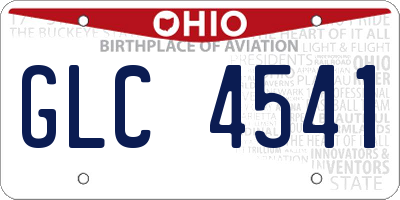 OH license plate GLC4541