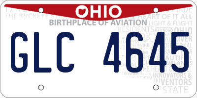 OH license plate GLC4645