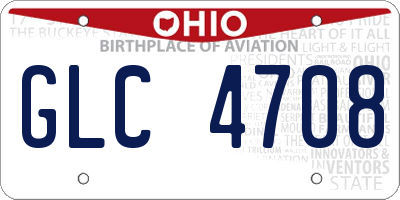 OH license plate GLC4708
