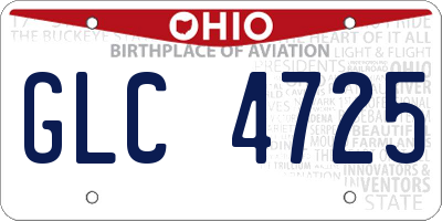 OH license plate GLC4725