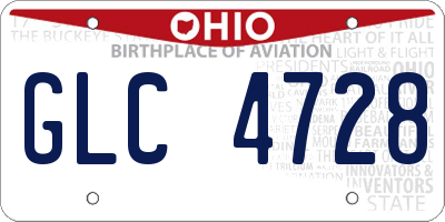 OH license plate GLC4728